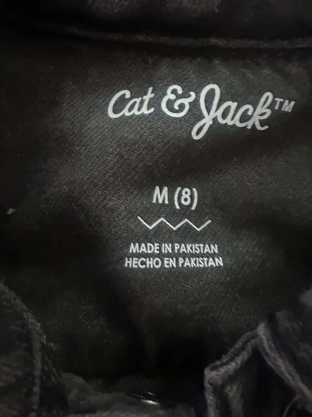 Cat & Jack Black Denim Jacket Size M (8)